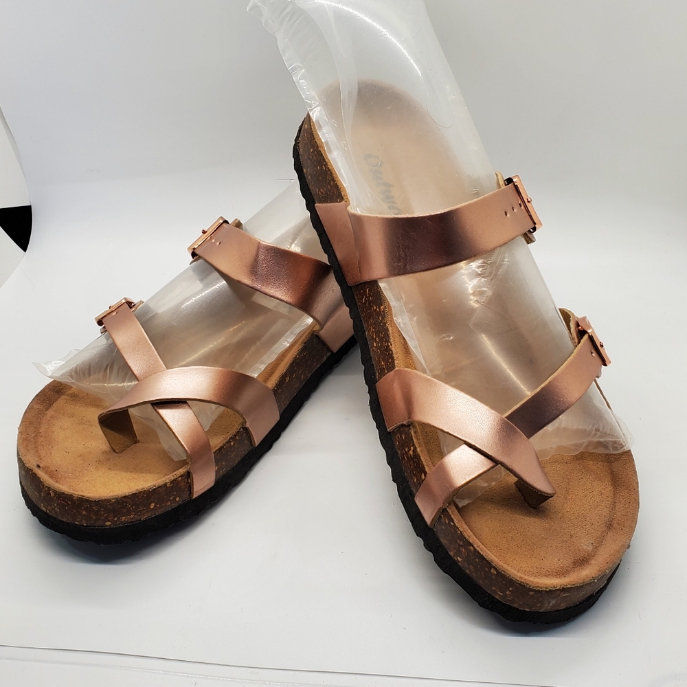Outdoors Rosegold Cork Bed Sandals